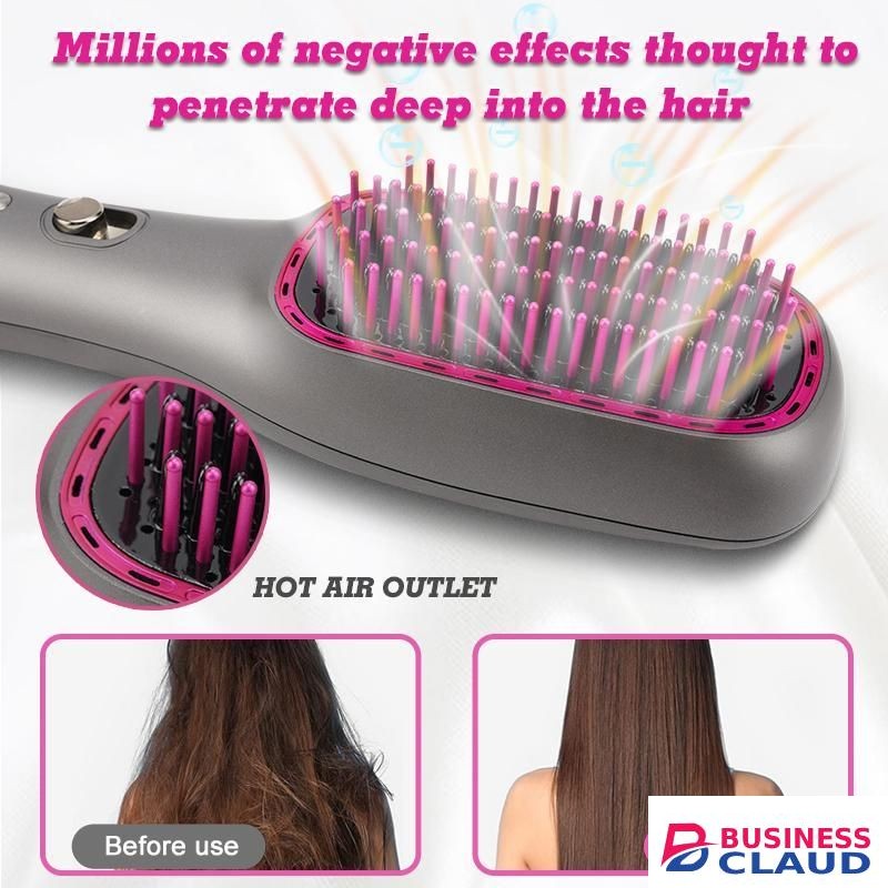 Dsp Professional high quality pro hair dryer brush /2 in 1 Ionic Hair Straightener Brush protein + Keratin Ceramic Coating