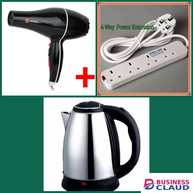 Sayona Professional Hair Blow Dryer With 3 Heating+ETENSION+KETTLE
