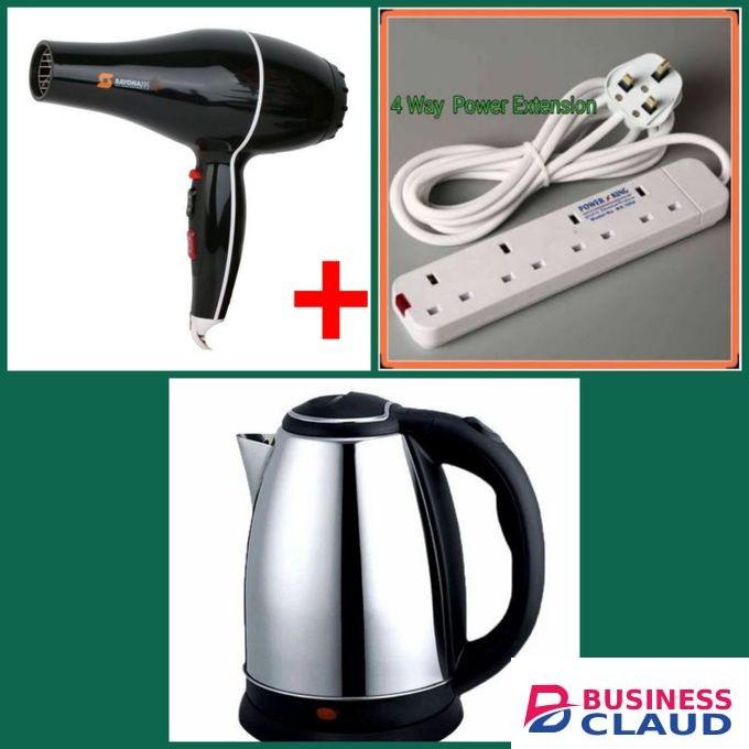 Sayona Professional Hair Blow Dryer With 3 Heating+ETENSION+KETTLE