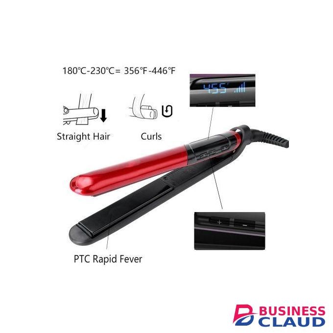 Cronier Professional Hair Hair Straightner Ceramic Flat Iron With Temperature Adjustment, Professional 2 In 1 Ceramic Flat Iron Hair Straightner