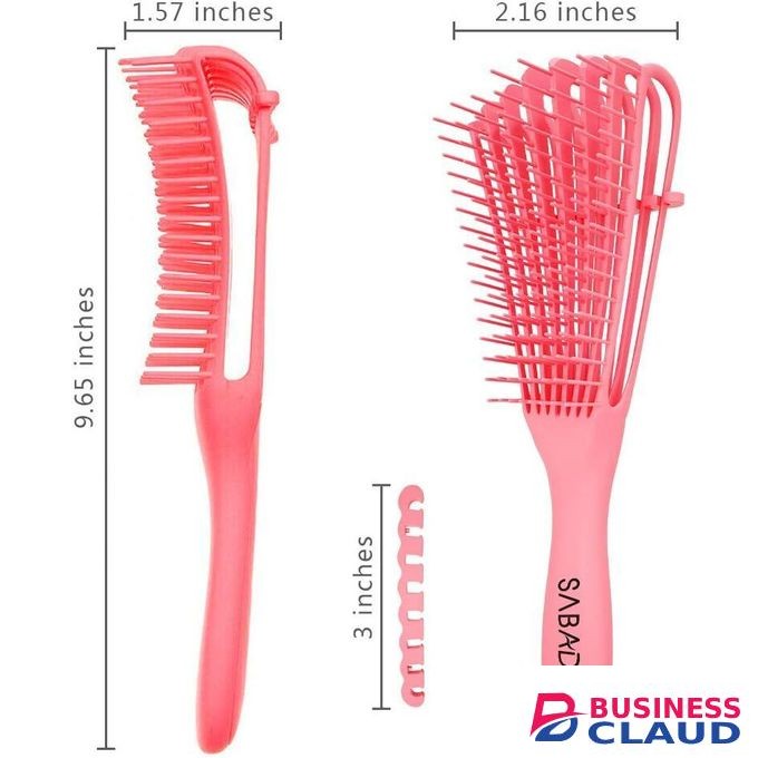 Detangling Brush for Curly Hair, Blow Dryer Comb Attachment, Detangler Brush + Hair Scrunchies Elastics Hair Bands for 3a to 4c Kinky Wavy/Long Hair, Knots Detangler Easy to Clean