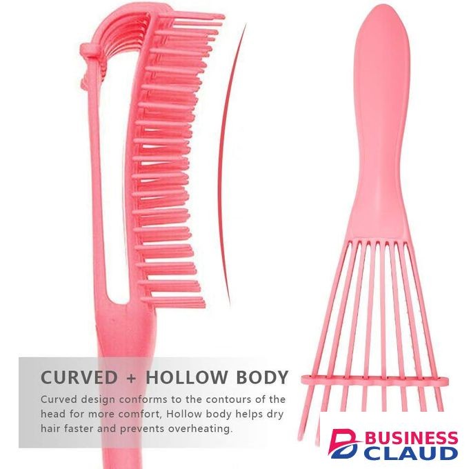 Detangling Brush for Curly Hair, Blow Dryer Comb Attachment, Detangler Brush + Hair Scrunchies Elastics Hair Bands for 3a to 4c Kinky Wavy/Long Hair, Knots Detangler Easy to Clean