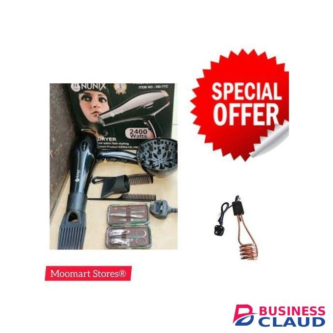 Nunix 2400W Pro Hair Blow Dry +FREE WATER HEATER