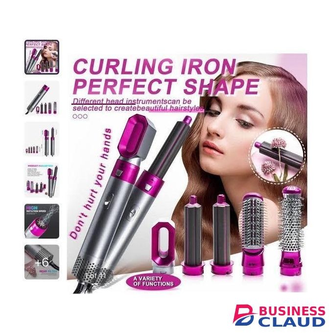 Five-In-One Automatic Curling Iron, Hair Styling Comb ,Electric Blow Dryer Straight And Curly Use Hairdressing Tools
