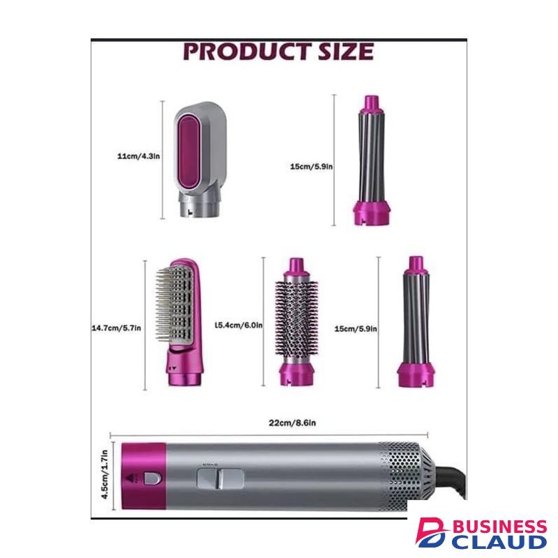 New Five-In-One Automatic Curling Iron Hair Styling Comb Electric Blow Dryer Straight And Curly Hairdressing Tools for Salon and Home Use Fast Styling Safe and Durable