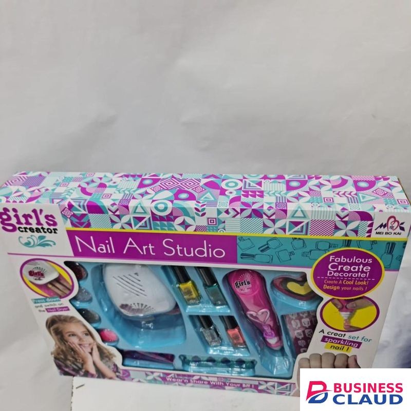 Girl’s Creator Nail Art Studio Kit with Nail Dryer – Kids Creative Nail Design Set