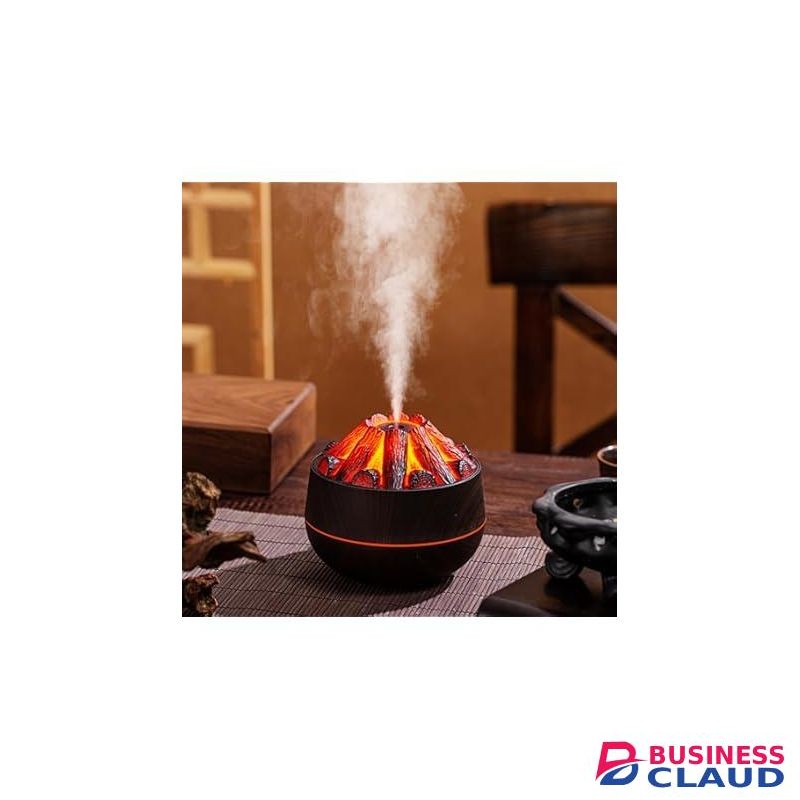Mini Campfire-Inspired LED Humidifier & Aroma Diffuser – Wood Finish, Mist Effect, Mood Lighting