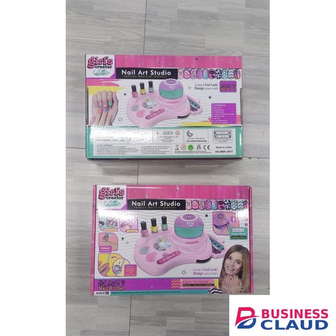 Nail Polish Set for Girls Ages 7-12, Kids Nail Art Studio Kit, Non Toxic Quick Dry Nail Polish, Nail Dryer, Storage Desk, Glitter, Cool Girls Stuff, Birthday Gifts Ideas 8 9 10 11 Years Old