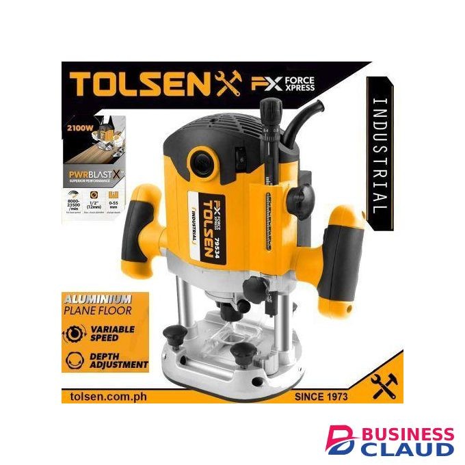 Tolsen 2100W Electric Router Variable Speed Plunge Router Wood Router Trimmer Wood Milling Engraving Slotting Machine