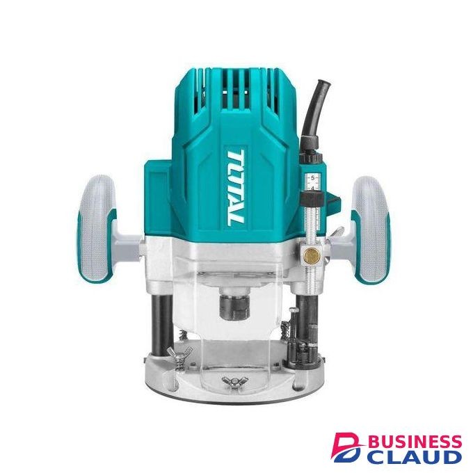 TOTAL 1200Watts Electric Compact Wood Router Tools For Woodworking, Cabinet Working Fixed Base Wood Router With 12 Pieces Router Bits, Variable Speeds,