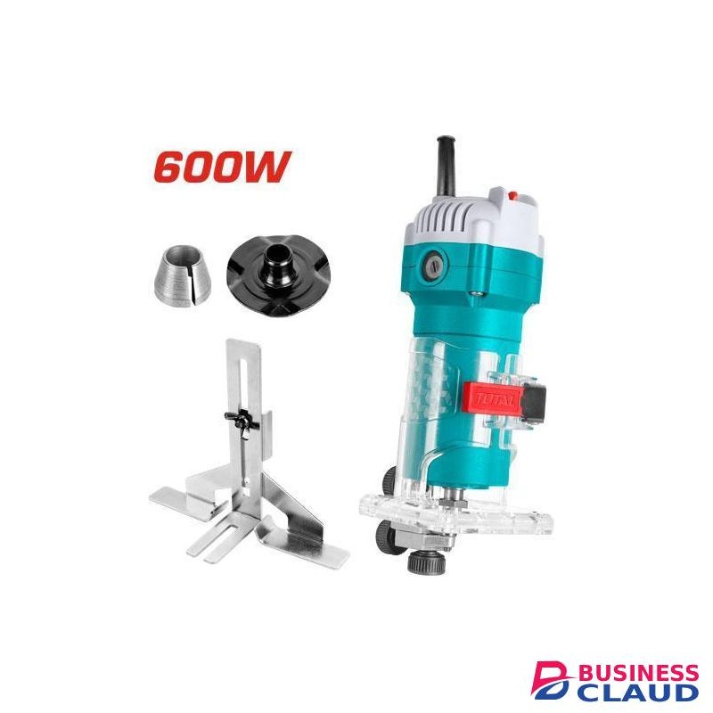 TOTAL Wood Router,Router Tool Wood Trimmer Router Electric Hand Trimmer Laminate Milling Engraving Hand Machine Joiner Tool Electric for Slotting Trimming Carving 600W 34500rpm