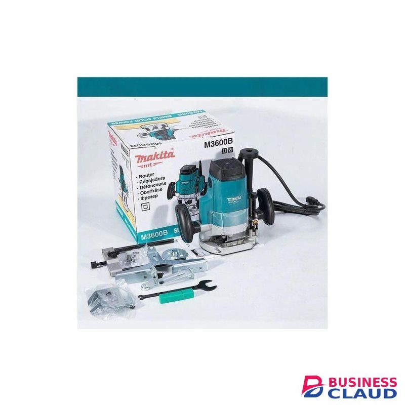 Makita 1800W Heavy Duty Electric Wood Router – 12mm Plunge Router with Depth Adjustment, Variable Speed, Dust Port & Accessories