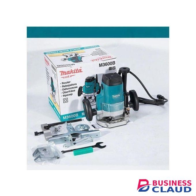 Makita 1800W Heavy Duty Electric Wood Router – 12mm Plunge Router with Depth Adjustment, Variable Speed, Dust Port & Accessories