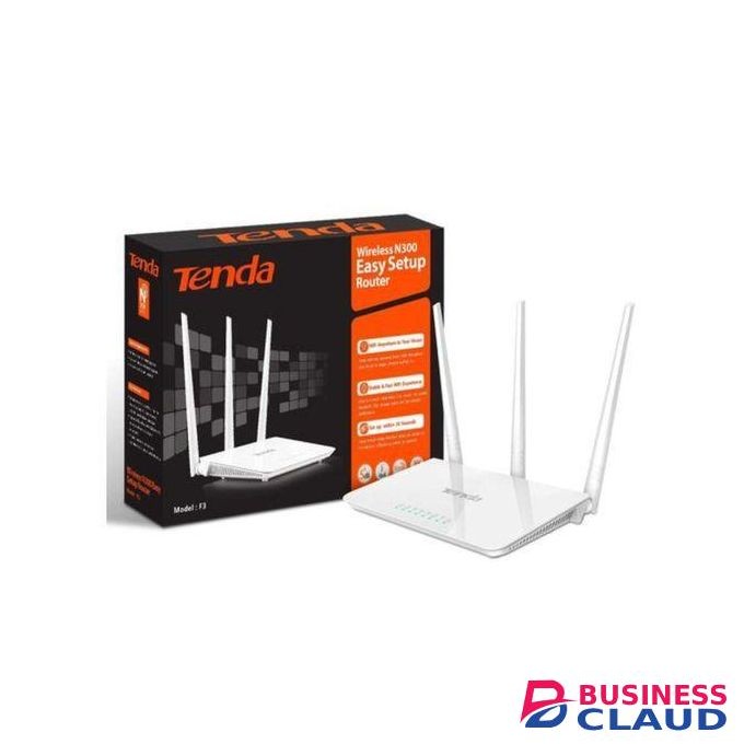 tenda F3 Wireless N300 Easy Setup Router – 300Mbps WiFi, 3 Antennas, Plug & Play, Secure Home & Office Wireless Internet Router with Stable Connectivity