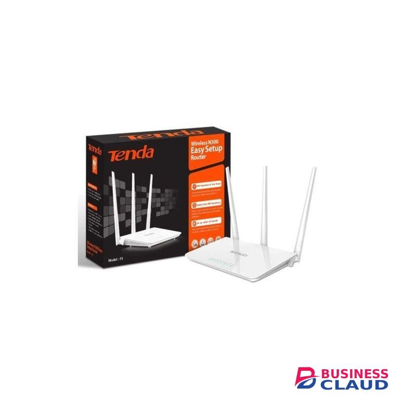 tenda F3 Wireless N300 Easy Setup Router â€“ 300Mbps WiFi, 3 Antennas, Plug & Play, Secure Home & Office Wireless Internet Router with Stable Connectivity