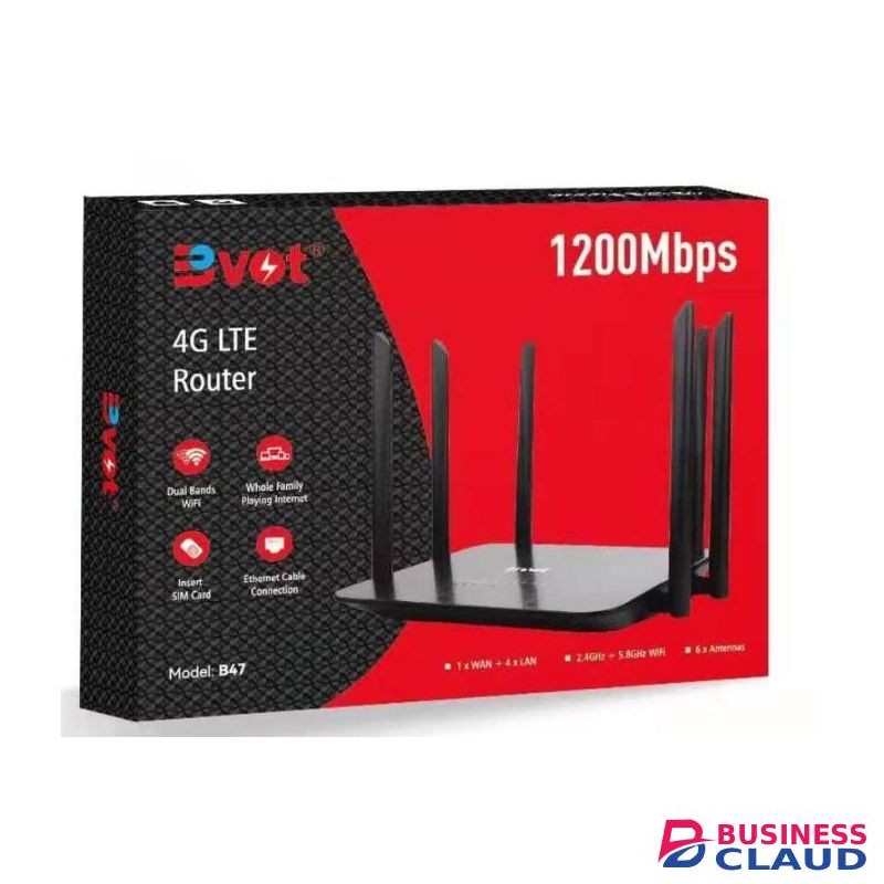 BVOT B47 4G LTE Wireless Router – High-Speed WiFi, Dual Antenna, Plug & Play, Portable 4G SIM Router for Home, Office & Travel Internet Connectivity