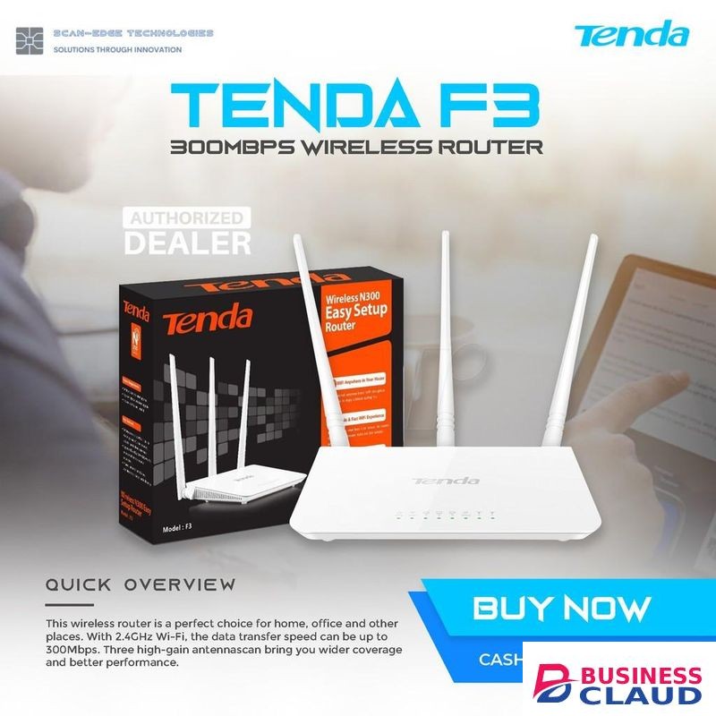 tenda F3 Wireless N300 Easy Set Up WiFi Router.
