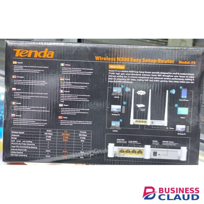 tenda F3 Wireless N300 Easy Setup Router – 300Mbps