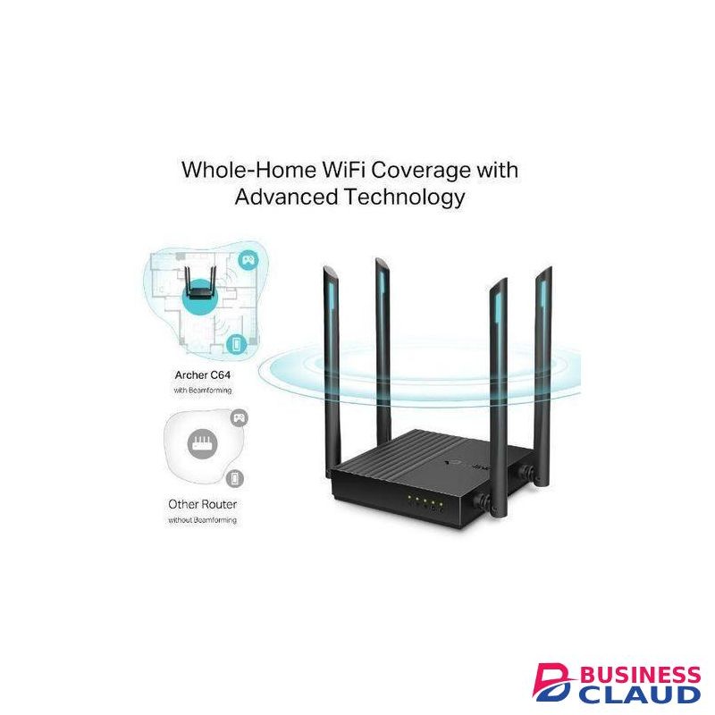 TP Link Archer C64 AC1200 Wireless MU-MIMO WiFi Gigabit Router