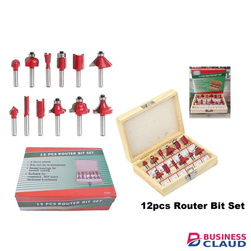 12pcs 8mm Shank Router Bit Set Trimming