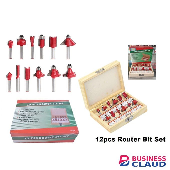 12pcs 8mm Shank Router Bit Set Trimming