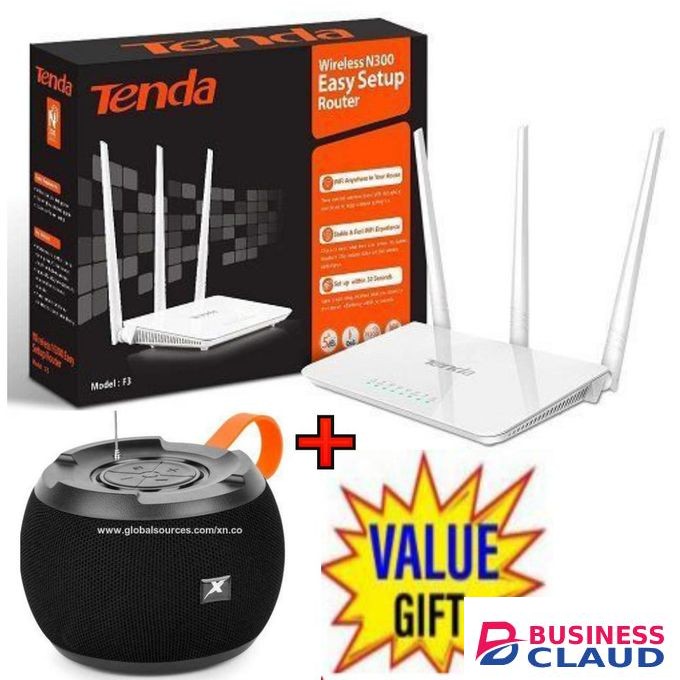 tenda F3 N300 300Mbps Wireless WiFi Router+ C15 Bluetooth Speaker