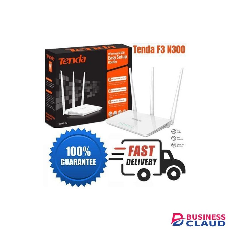 tenda F3 N300 Wireless Router - 300Mbps Fast WiFi, 3 Antennas