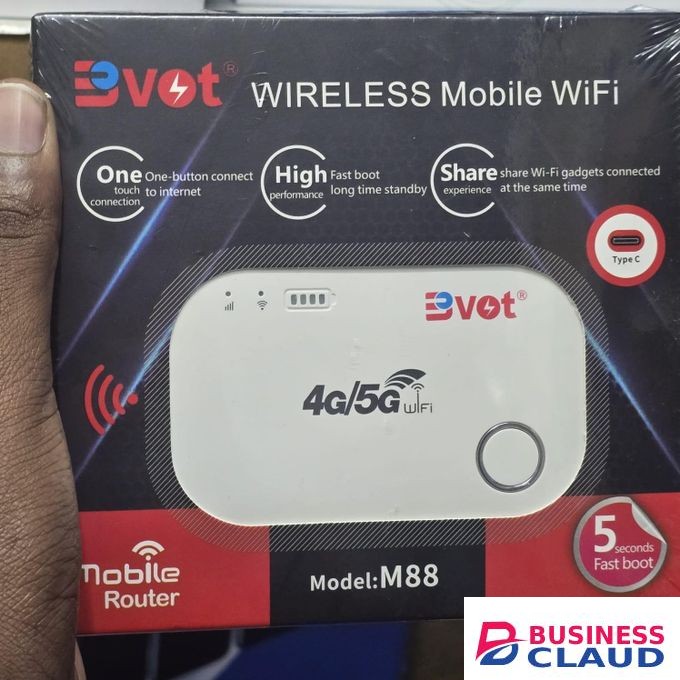 BVOT 4G/5G Portable Wifi Hotspot Mifi – Universal Router for High-Speed Internet with Airtel, Safaricom, and Telkom