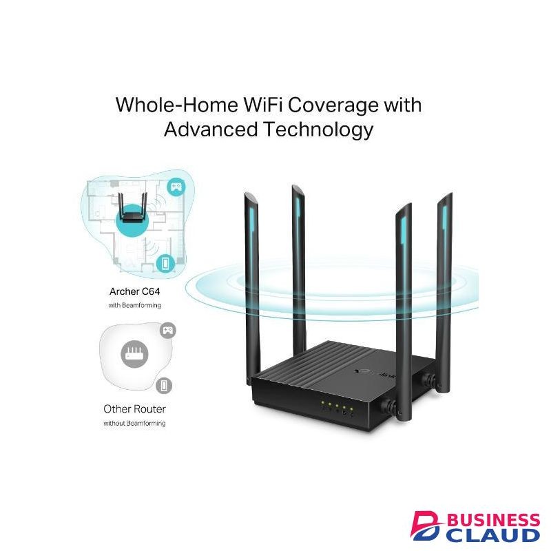 TPLink TP-Link Archer C64 AC1200 Wireless MU-MIMO WiFi Gigabit Router