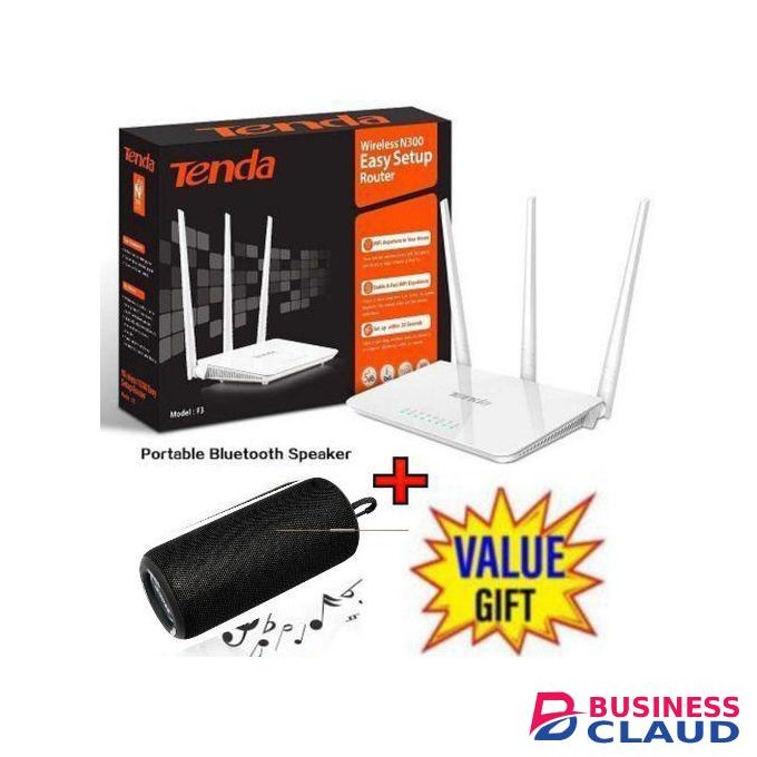 tenda F3 N300 300Mbps Wireless WiFi Router + Bluetooth Speaker with T&G sound..