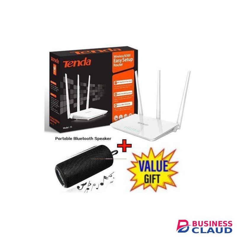 tenda F3 N300 300Mbps Wireless WiFi Router + Bluetooth Speaker with T&G sound..