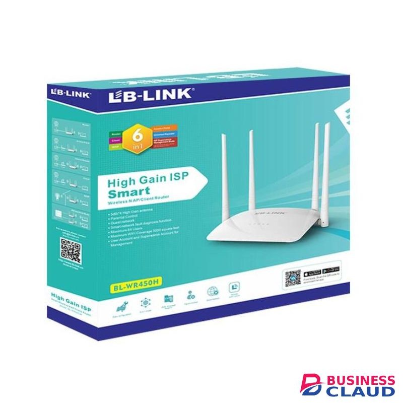 LB-LINK N300 Wireless Router - 300Mbps Wi-Fi Speed - 4 High-Gain Antennas