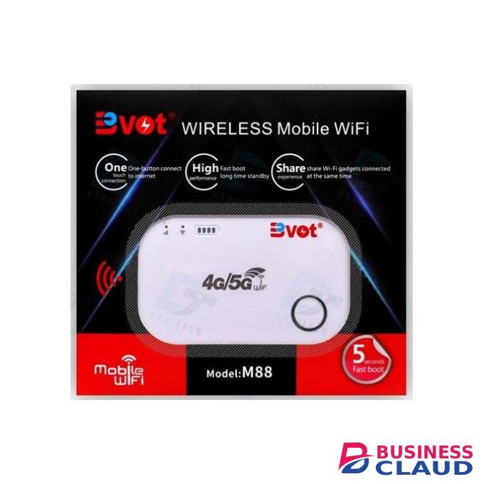 BVOT M88 Mobile WiFi Router – Portable 4G/5G Pocket Hotspot, 150 Mbps, 6-Hour Battery, Connect Many Devices, White