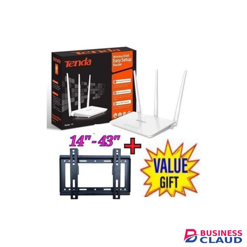tenda F3 N300 300Mbps Wireless WiFi Router +14,22,24,32,39,40,42 &43 Inch TV Wall Mounting Bracket