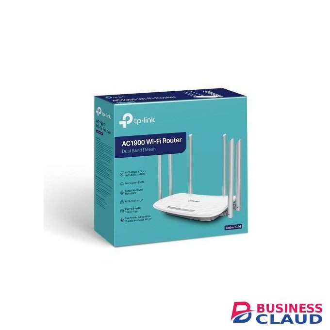 TPLink Archer C86 AC1900 Wireless MU-MIMO Wi-Fi Router, 3×3 MIMO, Beamforming, MU-MIMO, 1900 Mbps Dual Band Gigabit, OneMesh, Parental Controls,White