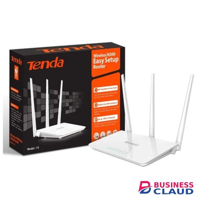 tenda F3 N300 Wireless Easy Setup Router – 300Mbps Wi-Fi Speed, 3x5dBi Antennas, Easy Installation, Stable Internet for Home & Small Office