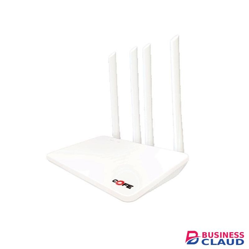 COFE 4G LTE Sim card Compact Design Home and Office Use Stable Indoor Wifi Coverage High Speed Upto 300 Mbps AI Based Auto-Switching 4 Antenna Wifi Router