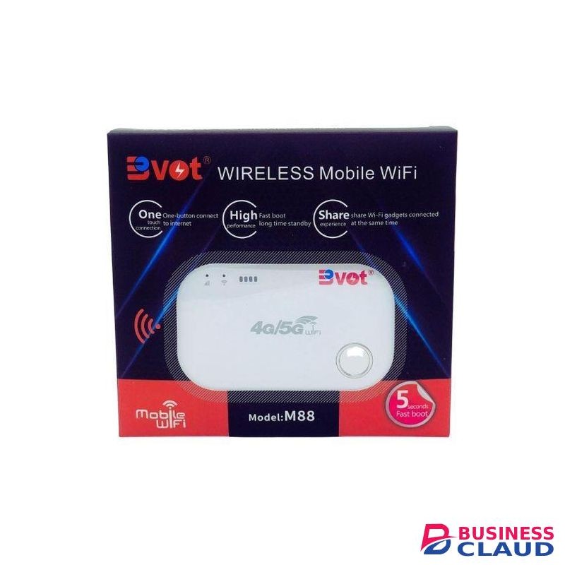 BVOT ConnectPro M88 - High-Speed Wireless Mobile Wi-Fi Router, Wi-Fi, Dual Band, 2.4 & 5 GHz, Portable, Secure Connection, Compatible with Smartphone, Laptop, Tablet, Smart TV, Gaming Console