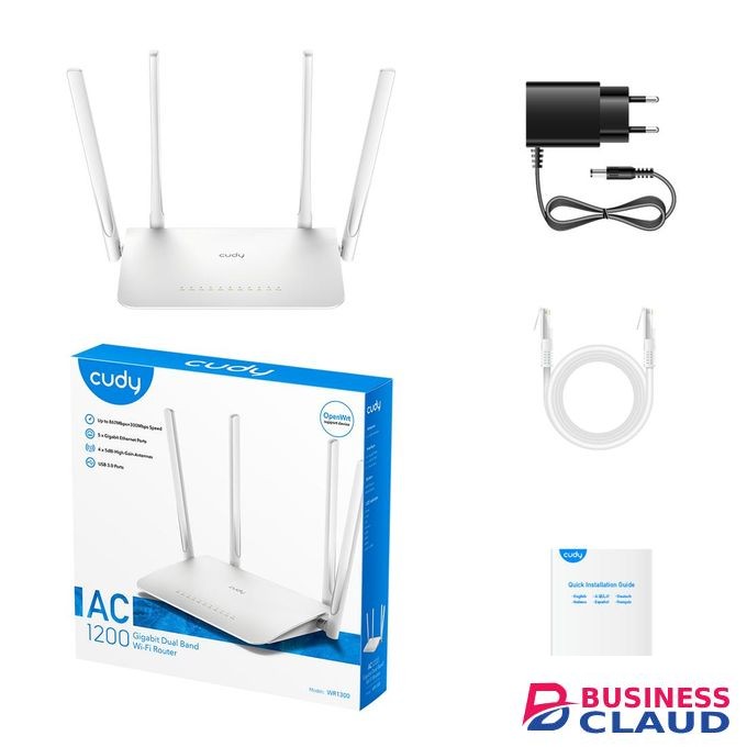 cudy AC1200 Gigabit Mesh Wi-Fi Router WR1300 3.0 4-Stream Dual-Band Wi-Fi 5 50 Connected Devices Covers 100m² (1,100 ft²)