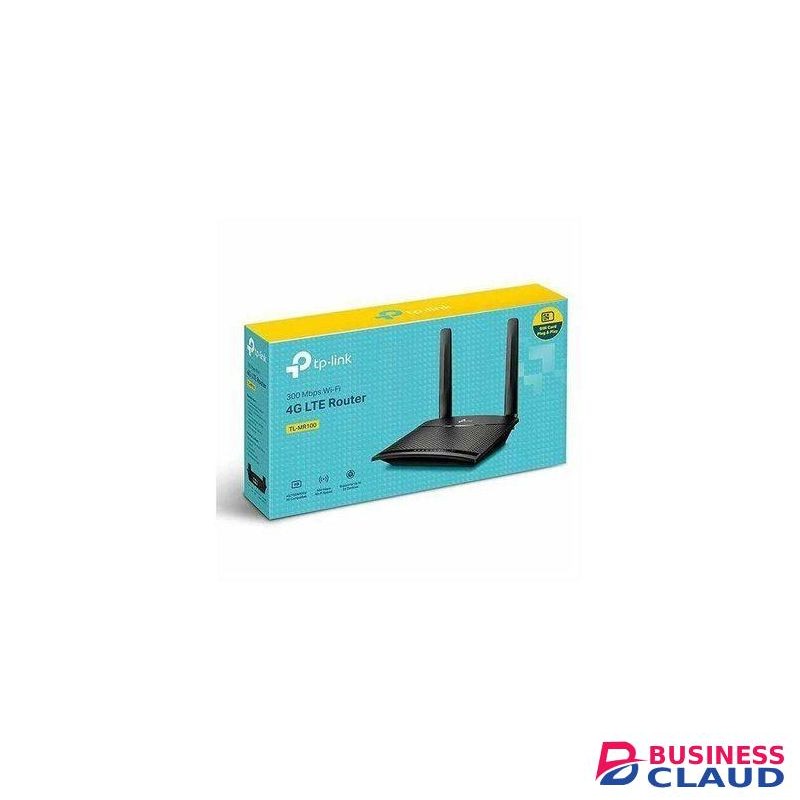 TPLink TL-MR100 300Mbps 2.4GHz Wireless N 4G LTE, Wi-Fi N300, Plug and Play, Parental Controls, Guest Network, with Micro SIM Card Slot, WiFi Router, Black