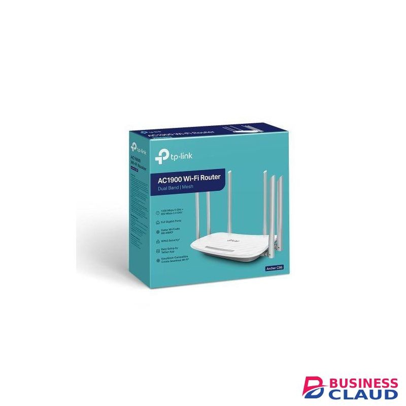 TPLink TP Link Archer C86 AC1900 Wireless MU-MIMO Wi-Fi Router, 3×3 MIMO, Beamforming, MU-MIMO, 1900 Mbps Dual Band Gigabit, OneMesh, Parental Controls,White