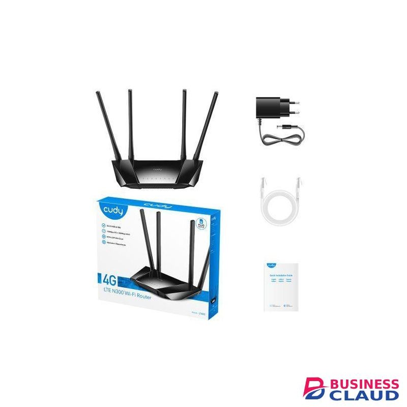 cudy LT400 2.0 4G N300 WiFi Router – 150Mbps Download, 4G Cat 4, 300Mbps WiFi, 4x LAN Ports, Nano SIM Slot, Built-in VPN – Home & Business Network Solution