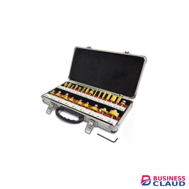 24-Piece Router Bit Set, With Aluminum Storage Case Tungsten Carbide Router Bits For Woodworking Tool