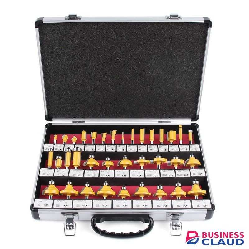 Router Bit Set 24 Pieces 8mm Shank Tungsten Carbide Tipped Router Bits For Professional Woodworkers And Beginners With Aluminum Alloy Storage Box
