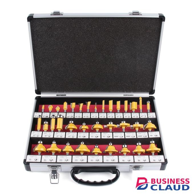 Router Bit Set 24 Pieces 8mm Shank Tungsten Carbide Tipped Router Bits For Professional Woodworkers And Beginners With Aluminum Alloy Storage Box
