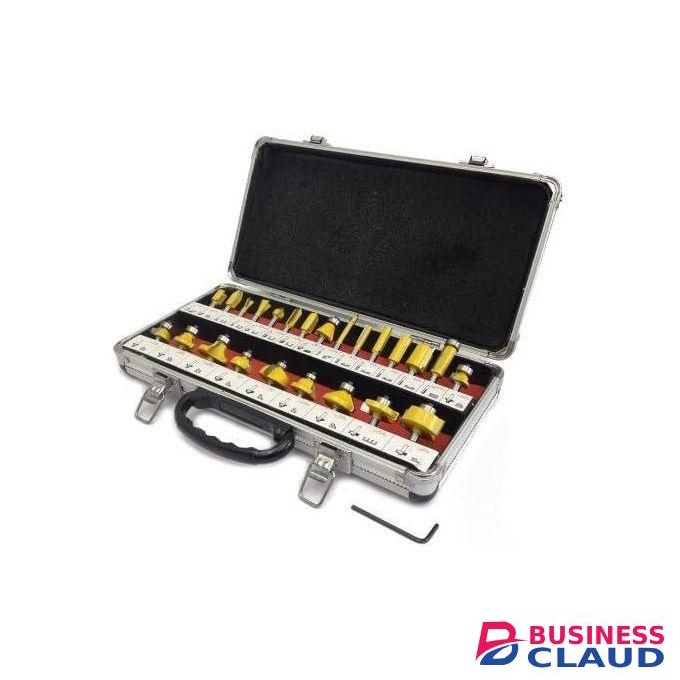 Quality Router Bit Set,24 Piece With Aluminum Storage Case Tungsten Carbide Router Bits For Woodworking Tool