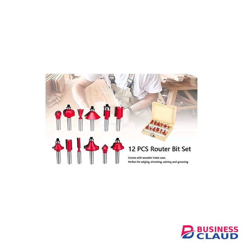 12pcs Router Bits Set With 6mm Shank - Durable Tungsten Carbide Tips For Woodworking Precision