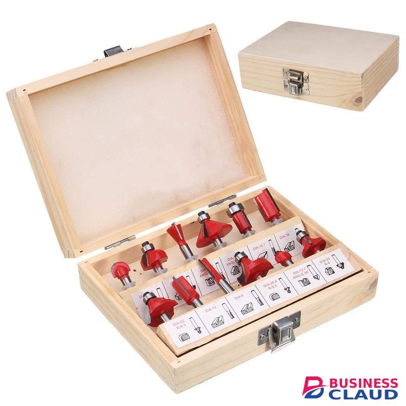 12pcs Router Bits Set With 6mm Shank - Durable Tungsten Carbide Tips For Woodworking Precision