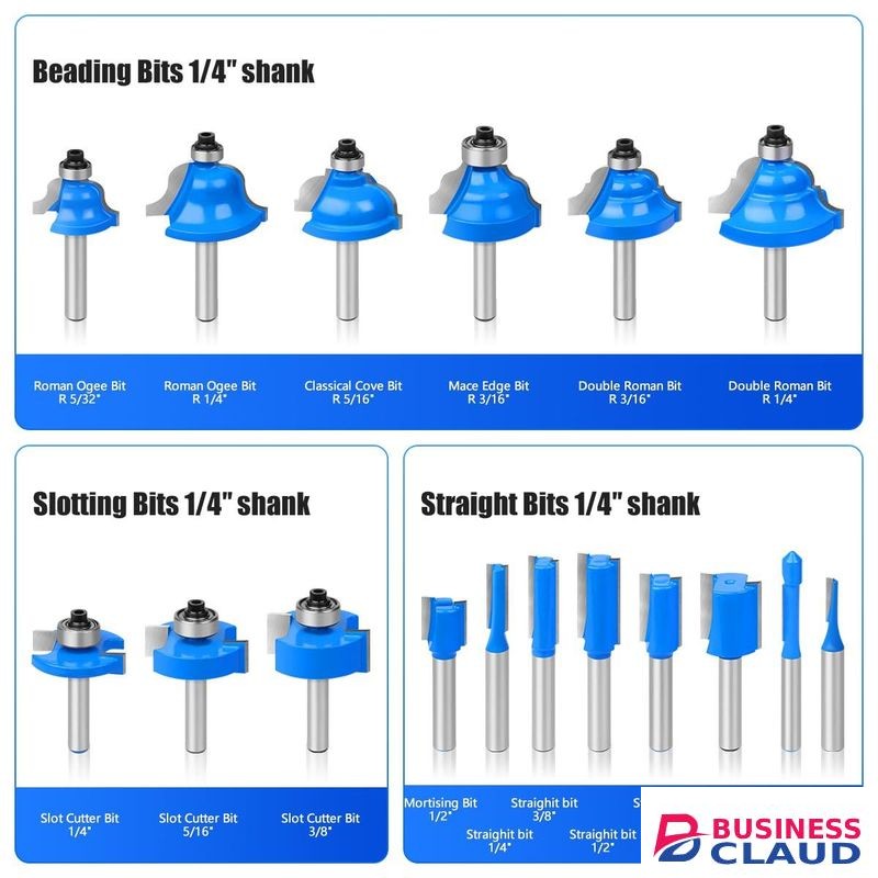 35 Piece Router Bit Starter Set,8mm Shank, Tungsten Carbide Tipped, Aluminium Case