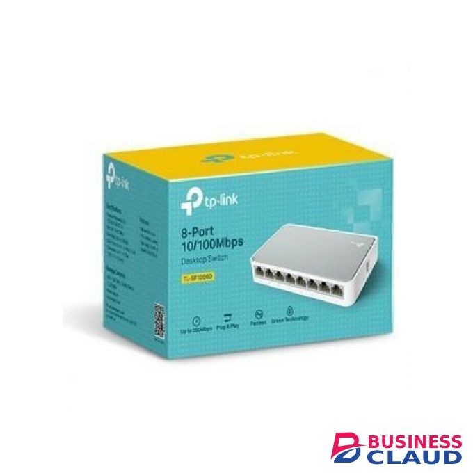 White 8 Port 10/100Mbps Desktop Ethernet Switc